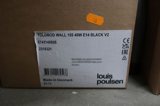 Væglampe LOUIS POULSEN Toldbod Wall 155 Black V2