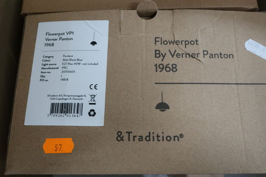 Pendel VERNER PANTON Flowerpot VP1 1968 Matt Black Blue 