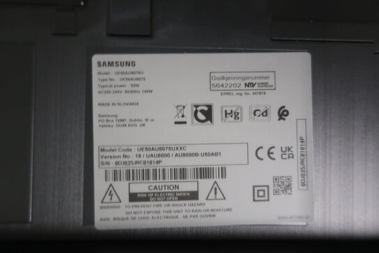 Fladskærmstv SAMSUNG UE50AU8075U med fjernbetjening