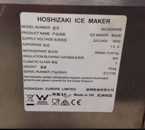 Isterningemaskine HOSHIZAKI IM 240 AWNE