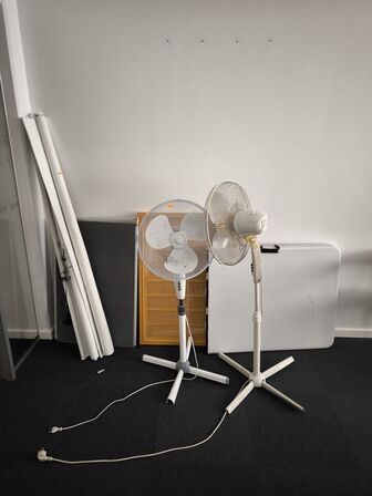 Faner, klapborde samt lærred