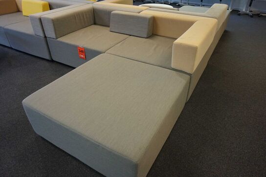 Loungesofa 3 moduler Grå/beige 