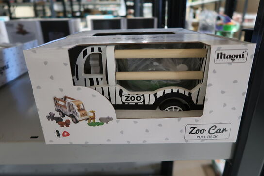 3 stk. Magni Zoo bil med pull-back