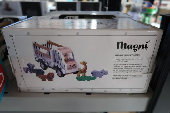 3 stk. Magni Zoo bil med pull-back