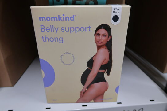 13 pk. Momkind Belly Support Thong 2-pak sort - Str. L/XL