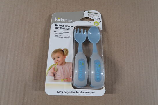 10 pk. Kidsme ske og gaffelsæt, azure