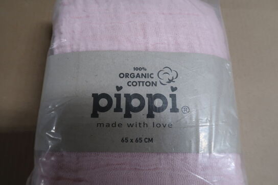 6 pk. Stofbleer i organic muslin fra Pippi - Shrinking Violet (4-pak)