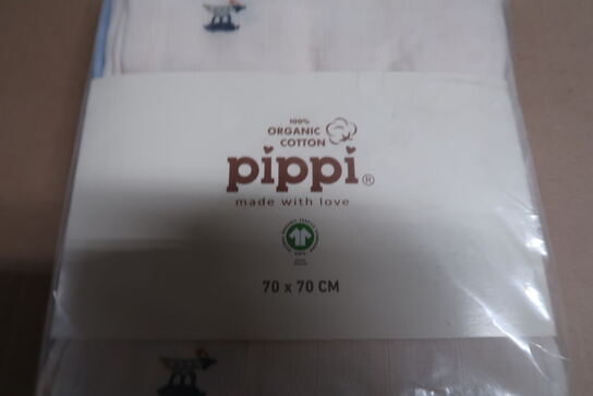 6 pk. Stofbleer i Organic Muslin fra Pippi - Celestial Blue (3-pak)