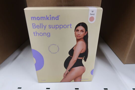 14 pk. Momkind Belly Support Thong 2-pak Sand - Str. M