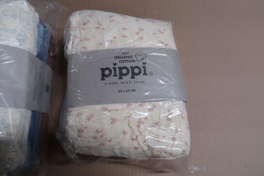 2 pk. Ass. Stofbleer i organic muslin fra Pippi (4-pak)