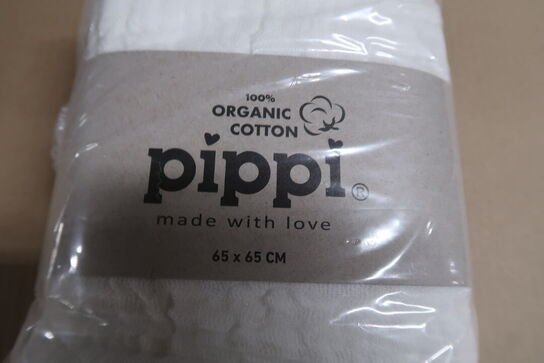 4 pk. Stofbleer i organic muslin fra Pippi - White (4-pak)