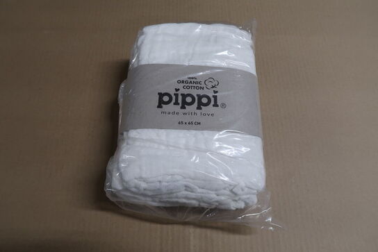 4 pk. Stofbleer i organic muslin fra Pippi - White (4-pak)