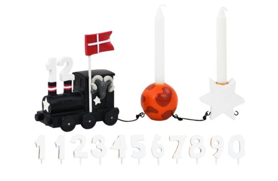 2 pk. Kids by Friis fødselsdagstog med planet og stjerne, vædderen