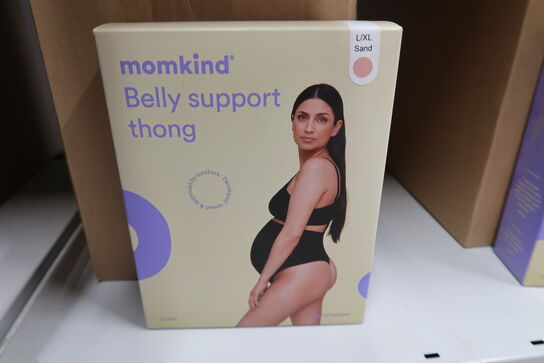 13 pk. Momkind Belly Support Thong 2-pak Sand - Str. L/XL