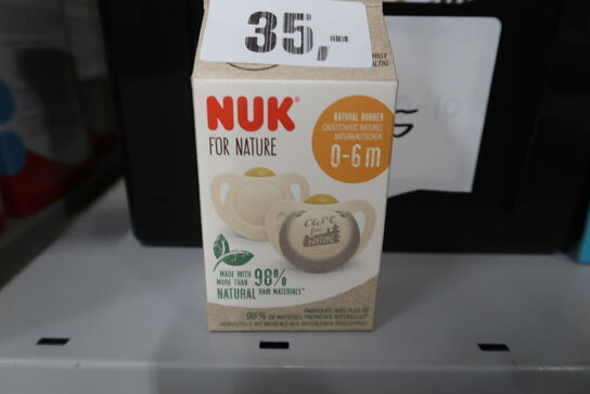 60 pk. Bæredygtige NUK For Nature Sutter i 2 Pak 