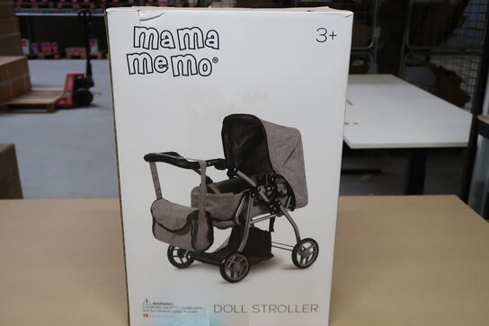 MaMaMeMo dukkevogn med lift, grå 