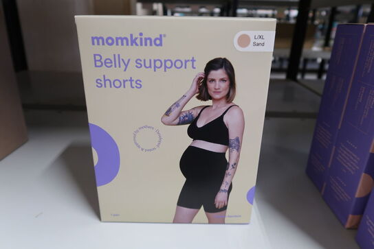 2 pk. Momkind Mavestøtte Shorts økologisk Bambus Sand - Str. L/XL