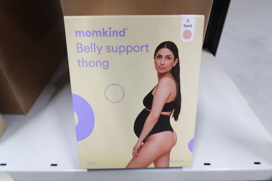 14 pk. Momkind Belly Support Thong 2-pak Sand - Str. S