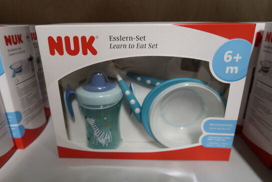 3 pk. NUK Spisesæt Lær-at-spise - Blå/turkis 6+ mdr.