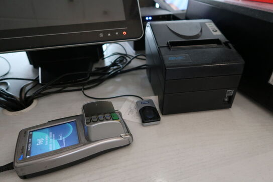 Kasseapparat CBE med bonprinter, betalingterminal m.m.