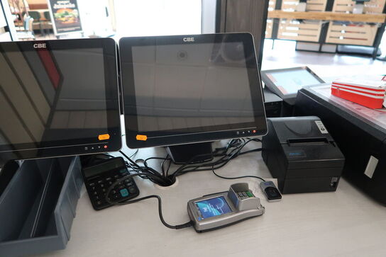 Kasseapparat CBE med bonprinter, betalingterminal m.m.