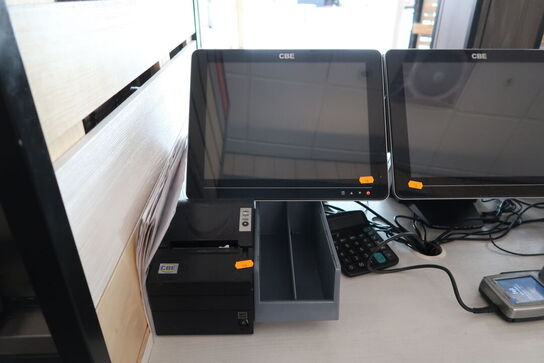 Kasseapparat CBE med bonprinter, betalingterminal m.m.