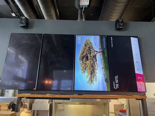 4 stk. LG display inkl. fjernbetjening (størrelse og model ukendt)