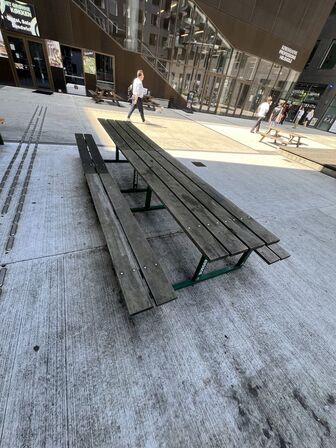 6 stk. bord/bænkesæt m. stålstel
