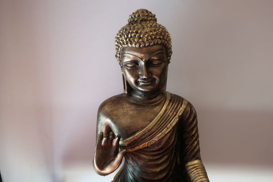 Siddende Buddha  H45 cm. Guld