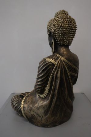 Buddha figur H44 cm. guld