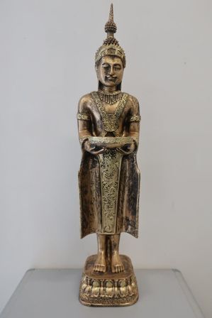 Orientalsk figur m/fad ca. 75 cm. guld