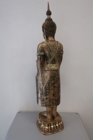 Orientalsk figur m/fad ca. 75 cm. guld