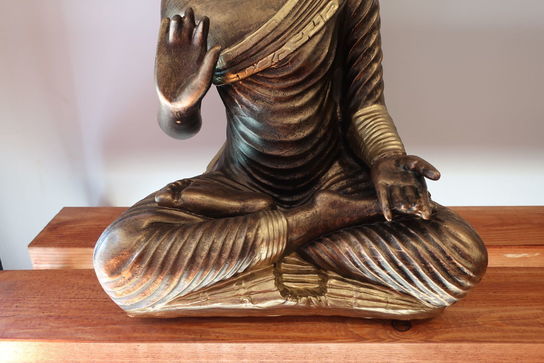 Siddende Buddha  H45 cm. Guld