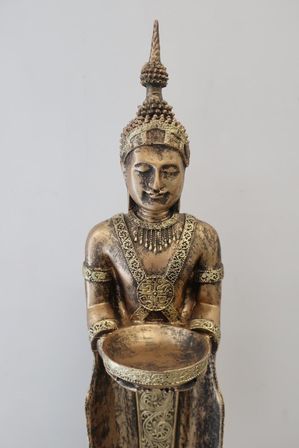 Orientalsk figur m/fad ca. 75 cm. guld