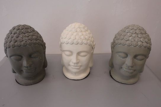 3 stk. Buddha hoveder