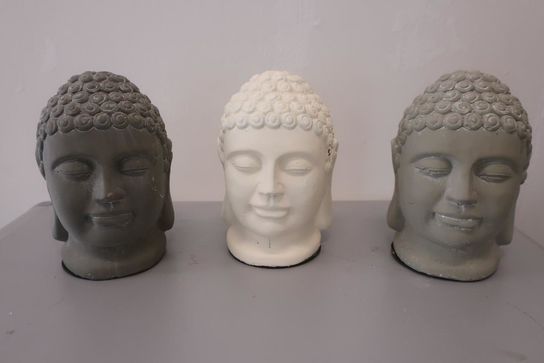 3 stk. Buddha hoveder