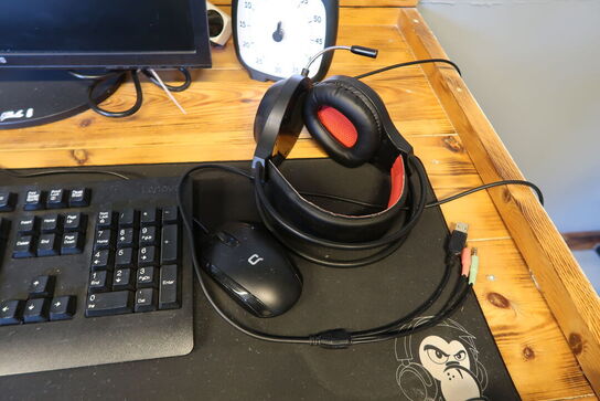 Samsung SyncMaster B2240 22" skærm + keyboard, mus, headset & gamerstol
