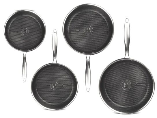 Stort hybrid nonstick pandesæt 24, 26, 28 og 30 cm.