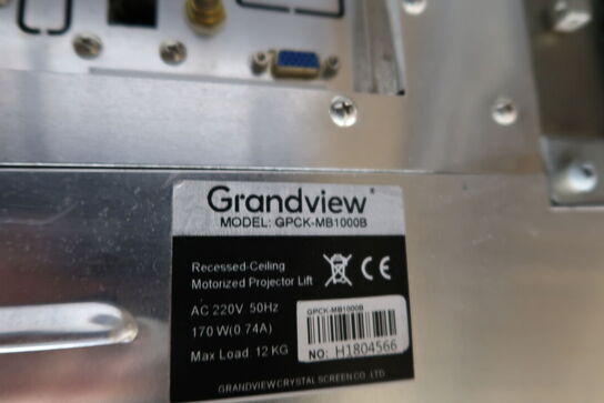 Projector lift GRANDVIEW GPCK-MB1000B samt div. Varelager