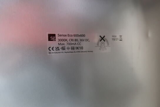 11 stk. lyspaneler med indbygningskasse SG Sense Eco 600x600
