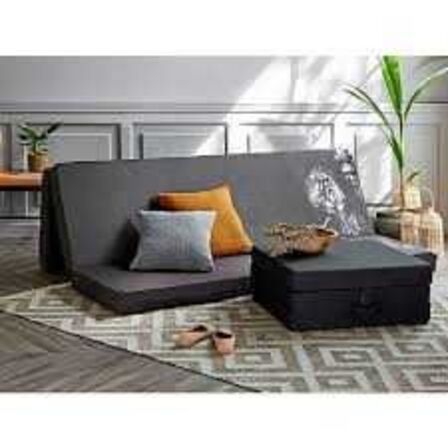 Sleepy Trible Lux foldemadras 180x150x12 cm Antracit