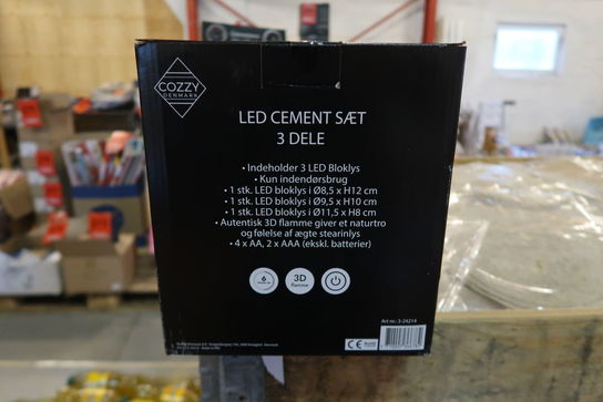 4 pk. Cozzy Cement LED sæt - 3 dele