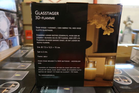 21 pk. Glasstager 3D-Flamme 2 pak