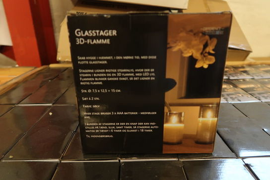 7 pk. Gulvstager 3D Flamme 2 stk