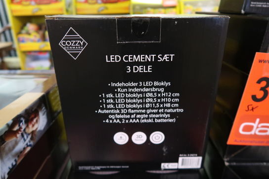 5 pk. Cozzy Cement LED sæt - 3 dele