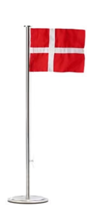 9 stk. BORDFLAG DANNEBROG STR. 40,5 CM. METAL