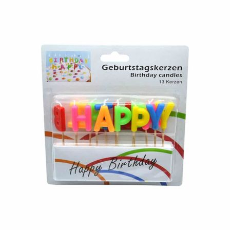 18 pk. Fødselsdagslys – Happy Birthday