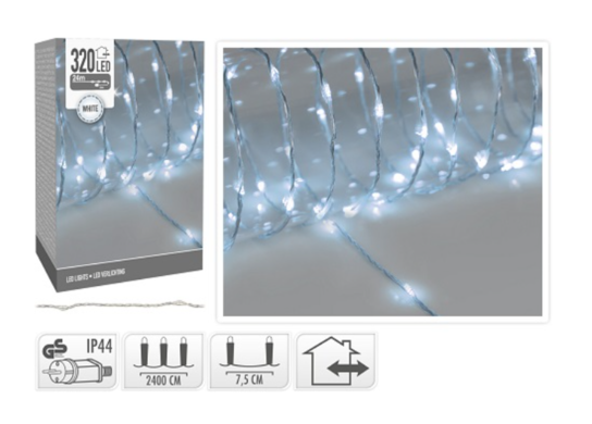 9 pk. Lyskæder med 320 LED lys - 24 meter