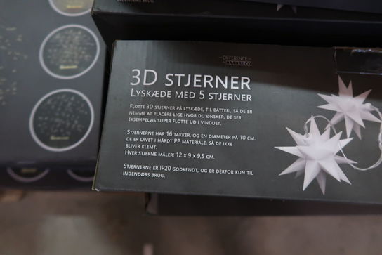 13 stk. 3D stjerne lyskæde med 5 stjerner