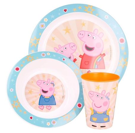 7 pk. Peppa Pig 3-pcs. kids microwavable